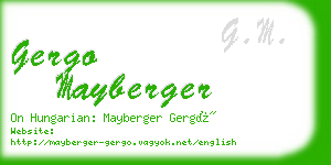 gergo mayberger business card